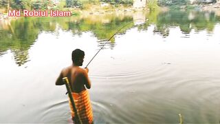 A village Boy Fishing by hook