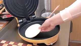 Chinese burger strip frieds susage
