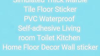 Simulated Thick Marble Tile Floor Sticker PVC Waterproof Self-adhesive Living room Toilet Kitchen Home Floor Decor Wall sticker
