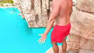 Different animals cliff diving styles in #bluetreephuket