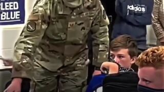 Sigma military dad surprised his son... ????in school.