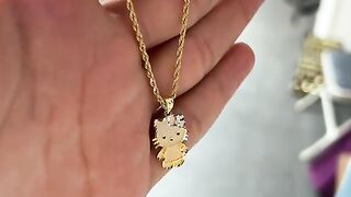 Solid Gold Rope Chain & Designer Cat Kids Setup