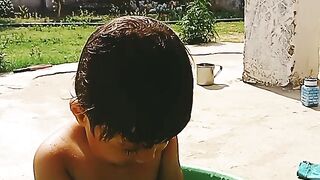 Cute baby enjoy life