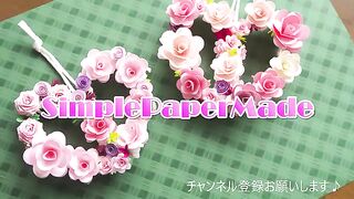 How to make a cute mini rose wreath with hearts_[Paper Flower]#short#paper#craft#viral#paper rose #Art#shorts#ealya