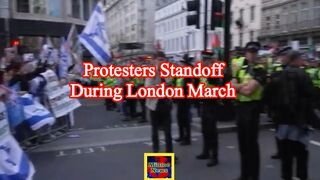 Israel-Hamas war: Rival Gaza protesters standoff during London march