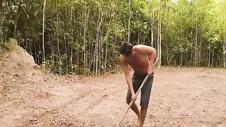 Build a primitive house.