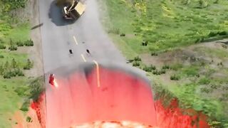 cars vs lava and hammer giant pit beam ng drive #beamng_drive # shorts