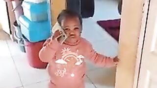 Baby talking to someone