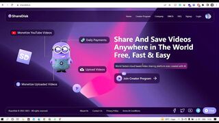 ShareDisk Videos Monetization Earning : How To Use ShareDisk : How To Create Account