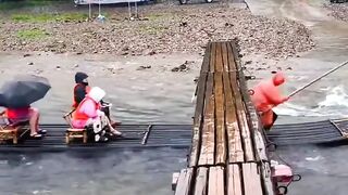 Skillfully cross under bridge