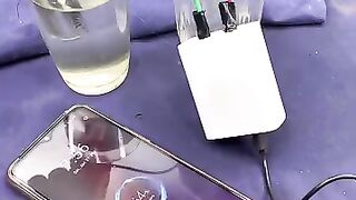 How salt add water can charger mobile