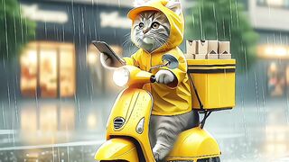 Cat food delivery failed due to rain
