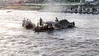 A view of extracting sand from Siran River in Mansehra, KPK | Pakistan