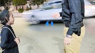 Police man and kid magic tricks