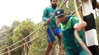Pakistani cricket team training under the pak army