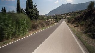 Point of view from a bus passenger seat roading in a highway
