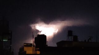 15 minutes of continious lightening strikes at same spot.