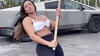 Cyber truck demo With Beautiful lady.