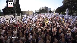 Israelis hold largest anti-government protest since start of war in Gaza.