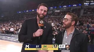 Jeremy Piven watches game five of the NBL Championship