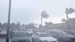 Heavy rainfall, winds move in near Milpitas, California