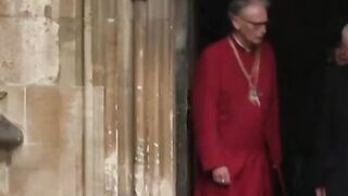 King Charles greets crowds of well-wishers as he leaves service