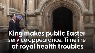King makes public Easter service appearance Timeline of royal health troubles