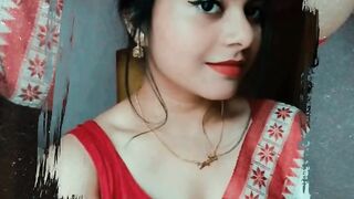 Cute girls in saree RED