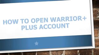How to open warrior plus account