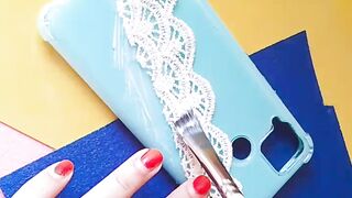 Diy mobile cover with pearls.