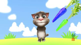 Talking Tom eating colorful carrot ???? | talking cat | tom |