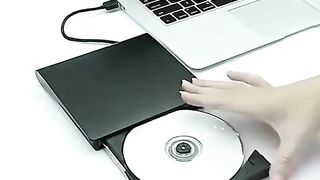 Portable USB 2.0 External CD/DVD Drive - High-Speed Burner & Player for PC/Laptop - Plug & Play, Travel-Friendly