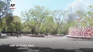 Gunbattle erupts between police and gangs in Haiti near the National Palace.