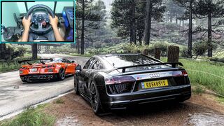 Audi R8 V10 Plus Forza Horizon 5 Conduite réaliste Gameplay Logitech G29