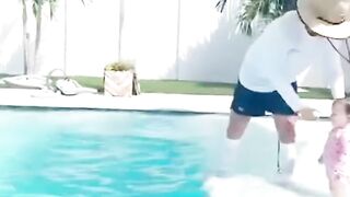 babies swiming in pool