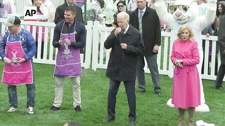 White House Easter egg roll draws huge crowd after storm-delayed start.