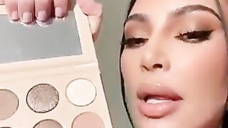 Kim Kardashian showing Makeup kit