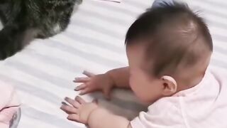 You like my tail❤️ #cutebaby #funnycats