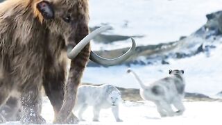 White hunter tigers are attack on elephant