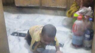 A baby crawling in the home |baby crying