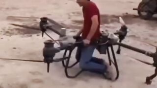 Man flying a drone