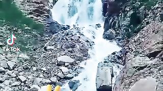 Beautiful view of water with a mountain
