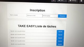 Inscription Take Easy **application liste de tâches