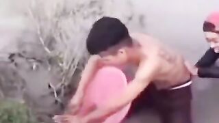 Funny Video of Catching Eels in the Rice Fields