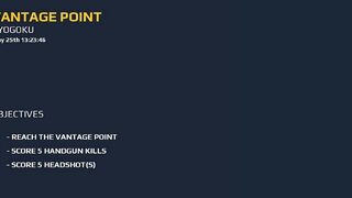 REACH THE VANTAGE POINT.SCORE S HANDGUN KILLS .SCORE S HEADSHOT (S)