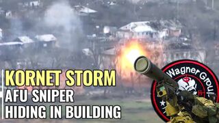 PMC Wagner storm Ukrainian snipers hiding in school building in Opytnoe
