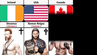 WWE Super Stars and Their Religion From Different Countries.