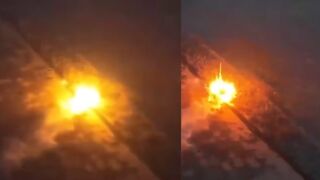 Ukrainian forces blow up Russian tanks and equipment in huge blast