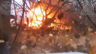 Ukrainian Kraken special forces evacuating a wounded comrade under intense Russian shelling