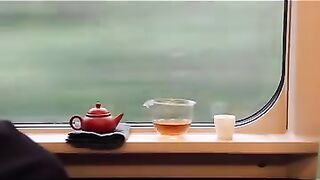 Embark on a spontaneous journey by hopping on a train, bringing along a tea set to savor the moments of tea enjoyment onboard. ???? .